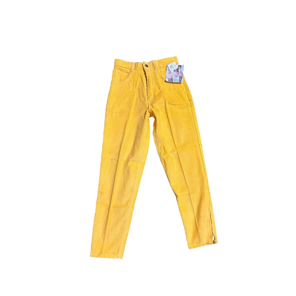 Vtg 80's Deadstock NWT P.S. Gitano corduroy pants high waist leg zip‎  5/6 fit 2
